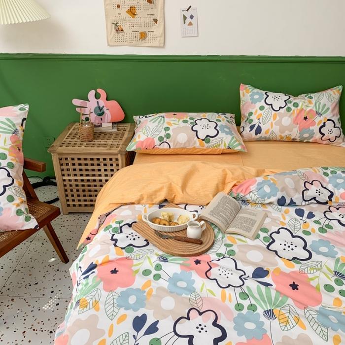 91家纺网 家纺一手货源 找家纺 时年家纺 2020新款全棉四件套小可爱系列 春和