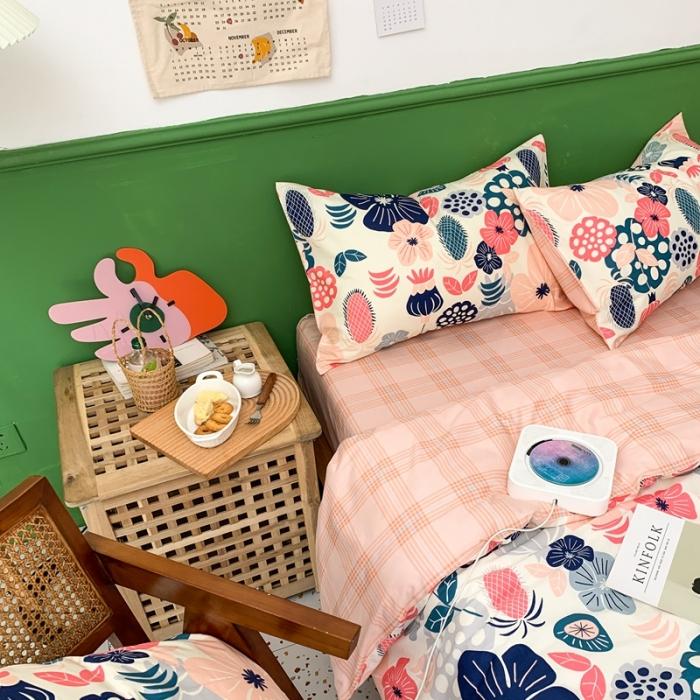 91家纺网 家纺一手货源 找家纺 时年家纺 2020新款全棉四件套小可爱系列 花趣