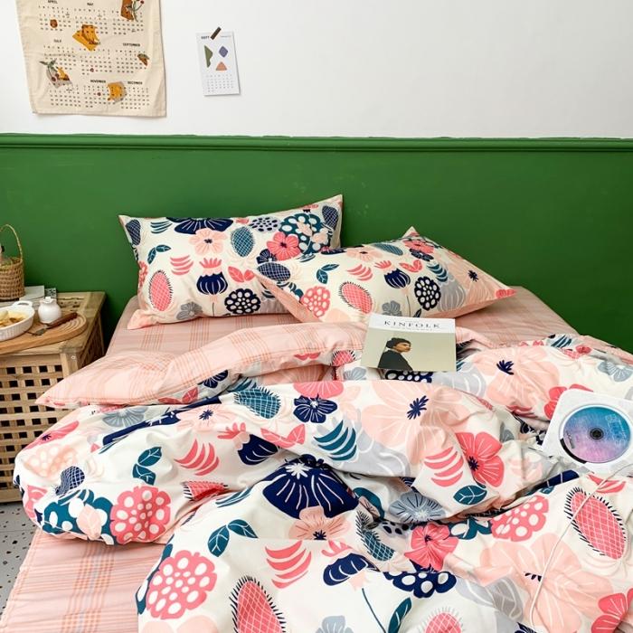 91家纺网 家纺一手货源 找家纺 时年家纺 2020新款全棉四件套小可爱系列 花趣