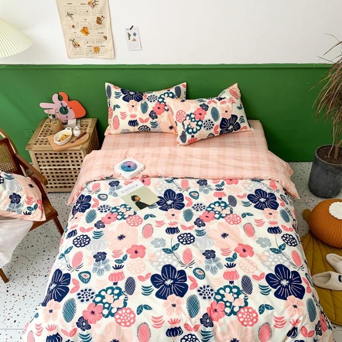 91家纺网 家纺一手货源 找家纺 时年家纺 2020新款全棉四件套小可爱系列 花趣