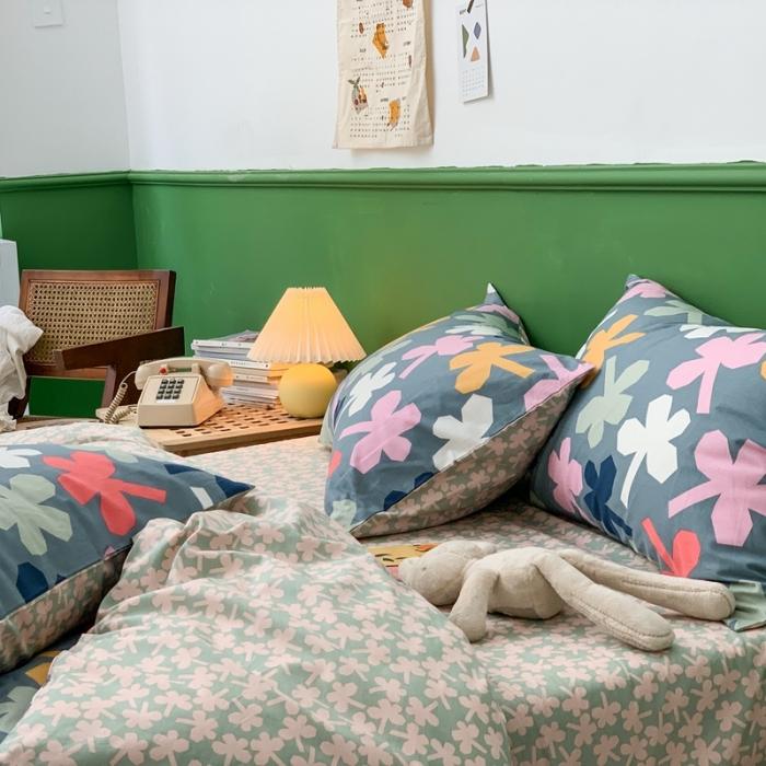 91家纺网 家纺一手货源 找家纺 时年家纺 2020新款全棉四件套小可爱系列 四叶草