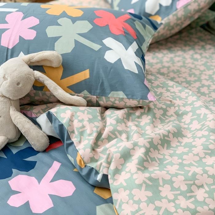 91家纺网 家纺一手货源 找家纺 时年家纺 2020新款全棉四件套小可爱系列 四叶草