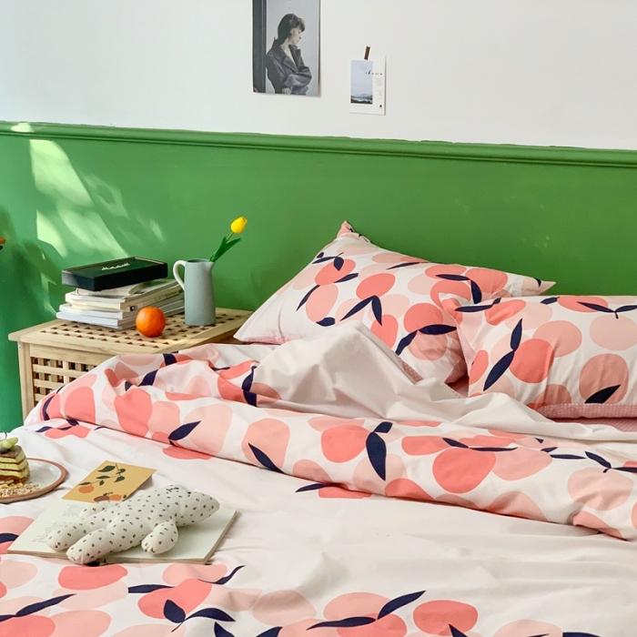 91家纺网 家纺一手货源 找家纺 时年家纺 2020新款全棉四件套小可爱系列 小枇杷粉