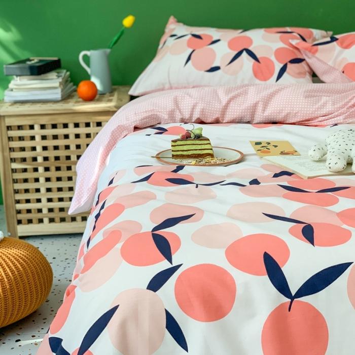 91家纺网 家纺一手货源 找家纺 时年家纺 2020新款全棉四件套小可爱系列 小枇杷粉