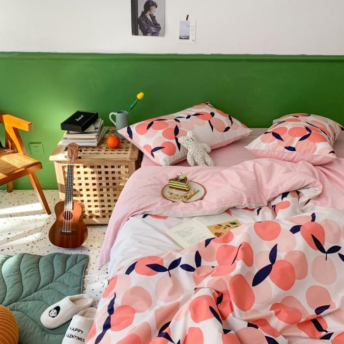 91家纺网 家纺一手货源 找家纺 时年家纺 2020新款全棉四件套小可爱系列 小枇杷粉