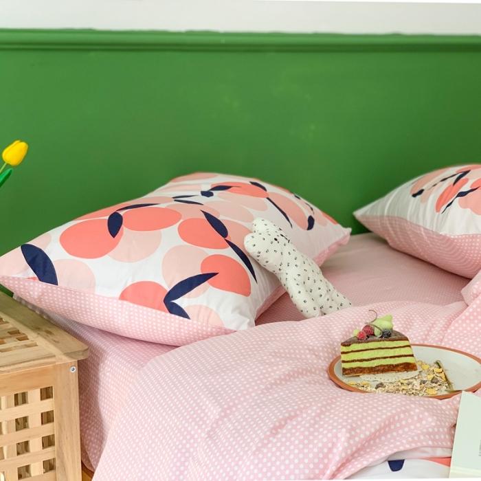 91家纺网 家纺一手货源 找家纺 时年家纺 2020新款全棉四件套小可爱系列 小枇杷粉