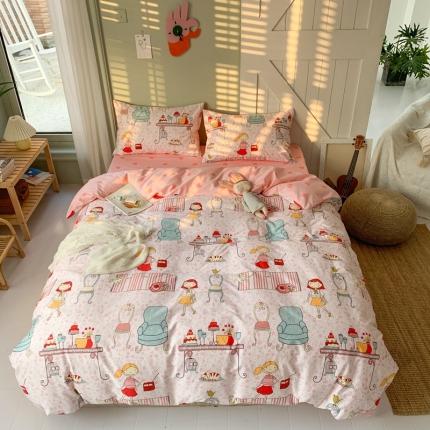 时年家纺 2020新款全棉四件套小可爱系列 公主日记