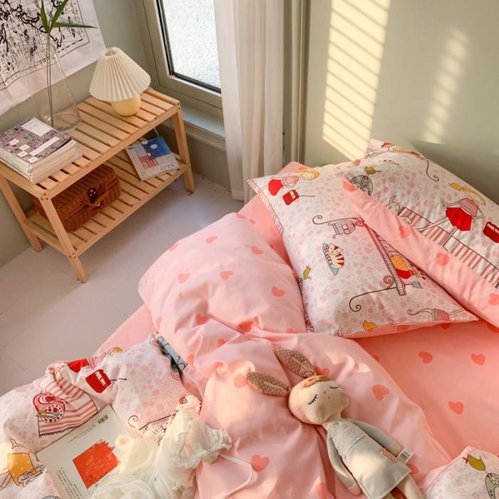 91家纺网 家纺一手货源 找家纺 时年家纺 2020新款全棉四件套小可爱系列 公主日记