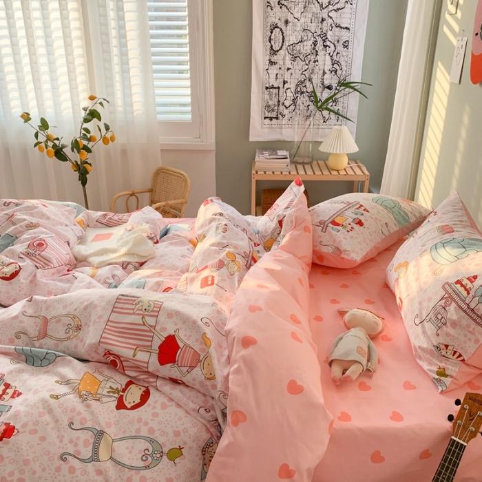 91家纺网 家纺一手货源 找家纺 时年家纺 2020新款全棉四件套小可爱系列 公主日记