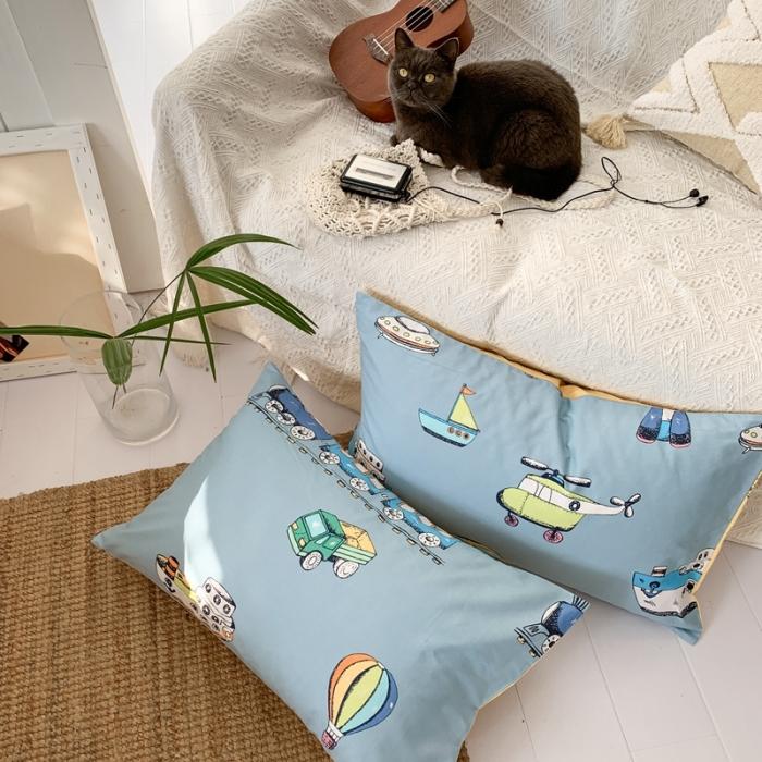 91家纺网 家纺一手货源 找家纺 时年家纺 2020新款全棉四件套小可爱系列 交通旅行