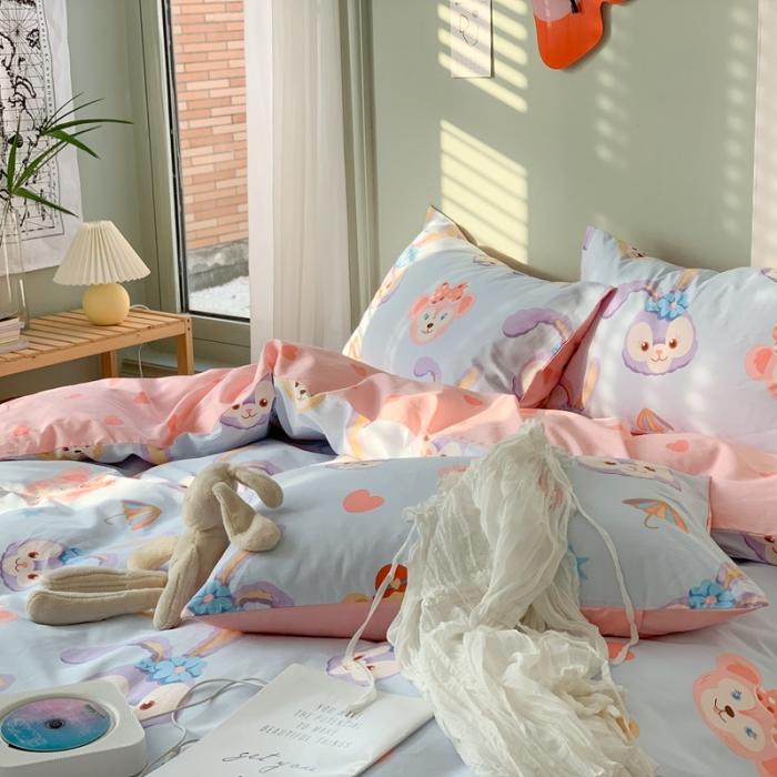 91家纺网 家纺一手货源 找家纺 时年家纺 2020新款全棉四件套小可爱系列 可爱兔兔