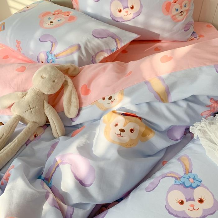 91家纺网 家纺一手货源 找家纺 时年家纺 2020新款全棉四件套小可爱系列 可爱兔兔