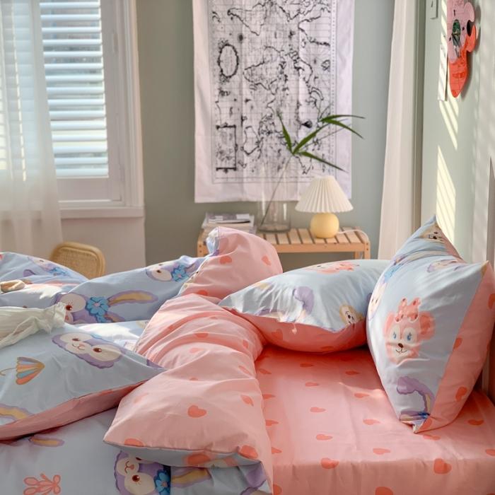 91家纺网 家纺一手货源 找家纺 时年家纺 2020新款全棉四件套小可爱系列 可爱兔兔