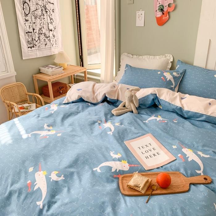 91家纺网 家纺一手货源 找家纺 时年家纺 2020新款全棉四件套小可爱系列 鱼趣