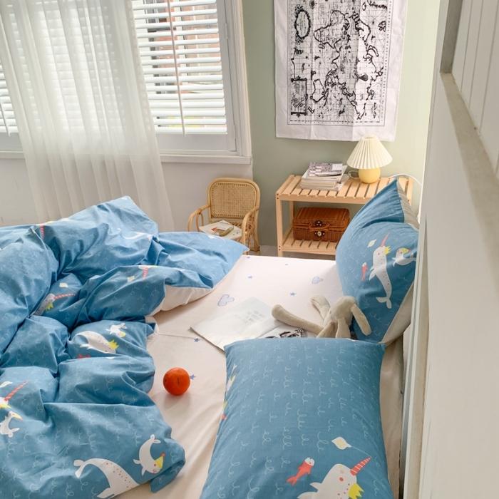 91家纺网 家纺一手货源 找家纺 时年家纺 2020新款全棉四件套小可爱系列 鱼趣