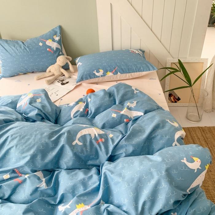 91家纺网 家纺一手货源 找家纺 时年家纺 2020新款全棉四件套小可爱系列 鱼趣