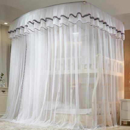 91家纺网 家纺一手货源 找家纺 （总）夏彩 欧式子母床88309伸缩印花刺绣蚊帐