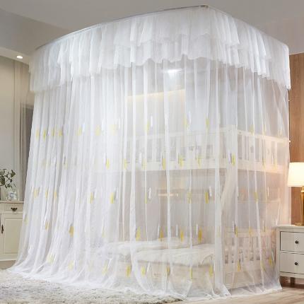 91家纺网 家纺一手货源 找家纺 （总）夏彩 欧式子母床88309伸缩印花刺绣蚊帐