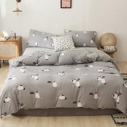 91家纺网 家纺一手货源 找家纺 尚品本色 2022新款针织印花系列 猫咪AB