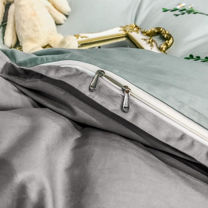 91家纺网 家纺一手货源 找家纺 眠帛家居 2020全棉绣花小清新四件套 麦卉繁星兰