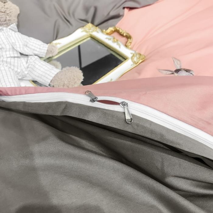 91家纺网 家纺一手货源 找家纺 眠帛家居 2020全棉绣花小清新四件套 伊凌豆沙