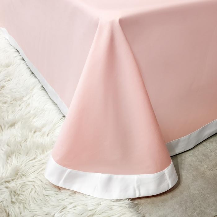 91家纺网 家纺一手货源 找家纺 眠帛家居 2020新款60水洗真丝刺绣心心相印四件套 白色