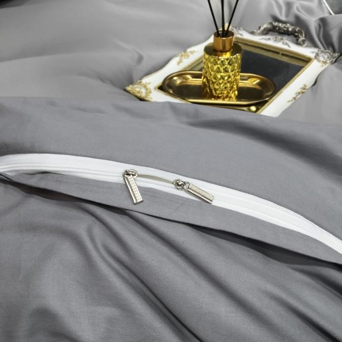 91家纺网 家纺一手货源 找家纺 眠帛家居 2020新款60水洗真丝刺绣心心相印四件套 灰色