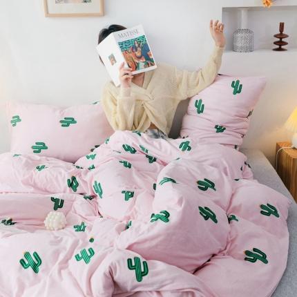 91家纺网 家纺一手货源 找家纺 尚品本色 2022新款针织印花系列 仙人掌AA