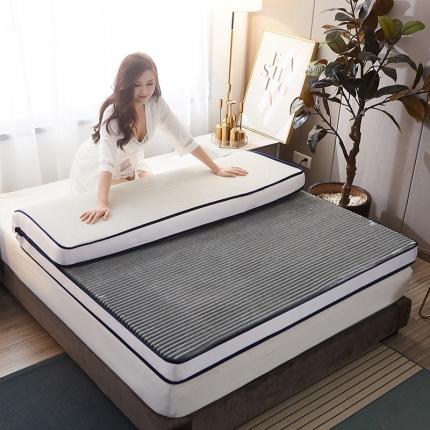 91家纺网 家纺一手货源 找家纺 欣罗兰垫业 2022三明治针织记忆棉床垫 纯灰