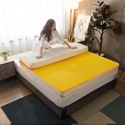 欣罗兰垫业 2022三明治针织记忆棉床垫 纯黄
