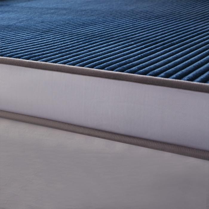 91家纺网 家纺一手货源 找家纺 欣罗兰垫业 2022三明治针织记忆棉床垫 纯蓝