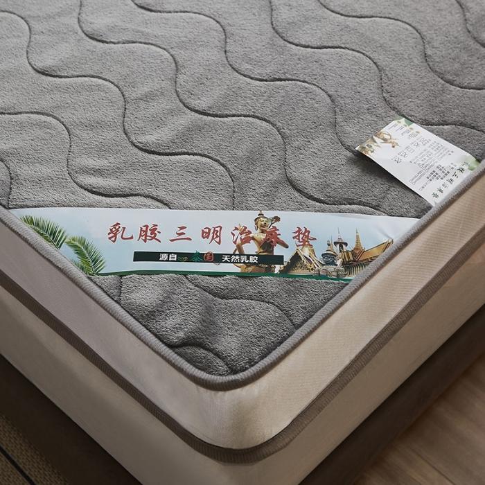 91家纺网 家纺一手货源 找家纺 欣罗兰垫业 2022三明治针织记忆棉床垫 法兰绒波浪灰