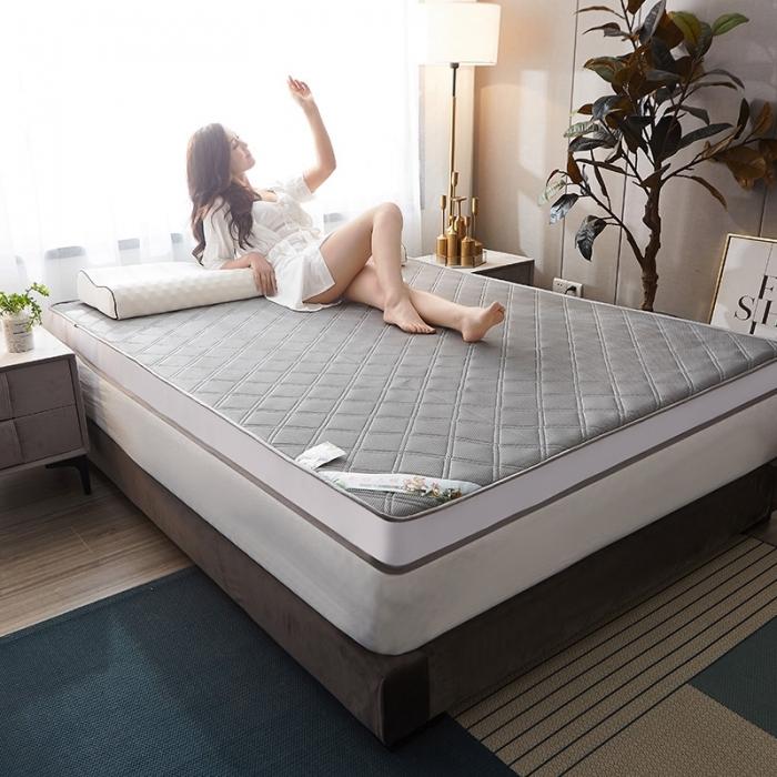 91家纺网 家纺一手货源 找家纺 欣罗兰垫业 2022三明治针织记忆棉床垫 斜纹灰