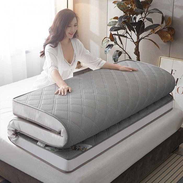 91家纺网 家纺一手货源 找家纺 欣罗兰垫业 2022三明治针织记忆棉床垫 斜纹灰