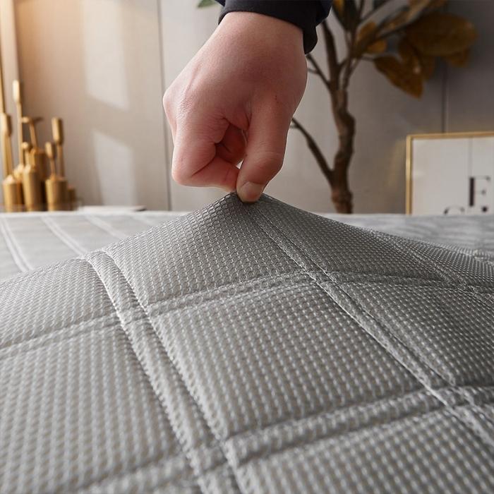 91家纺网 家纺一手货源 找家纺 欣罗兰垫业 2022三明治针织记忆棉床垫 斜纹灰
