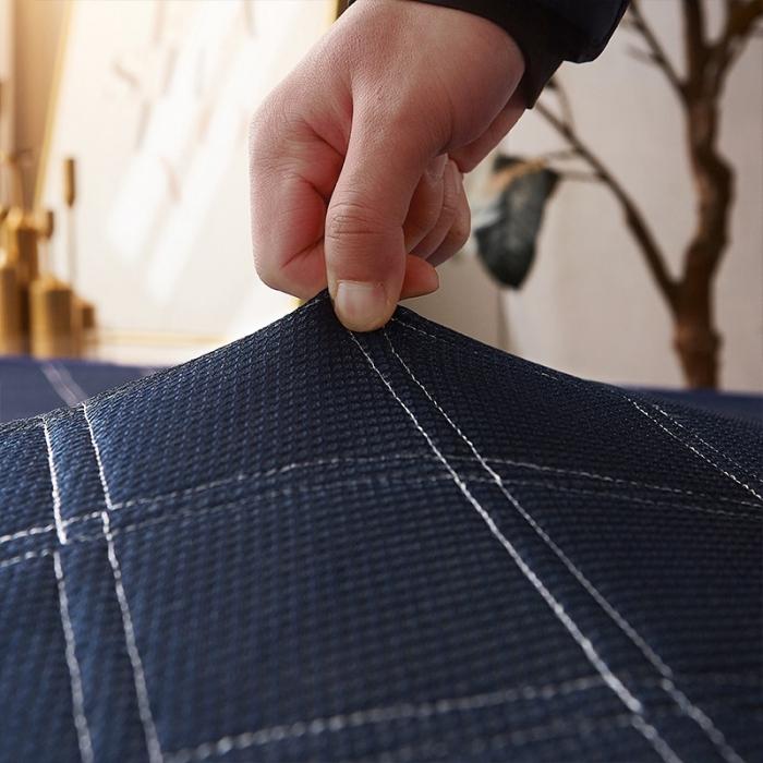 91家纺网 家纺一手货源 找家纺 欣罗兰垫业 2022三明治针织记忆棉床垫 斜纹蓝