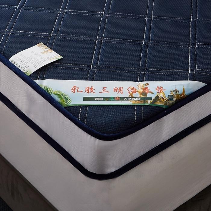 91家纺网 家纺一手货源 找家纺 欣罗兰垫业 2022三明治针织记忆棉床垫 斜纹蓝