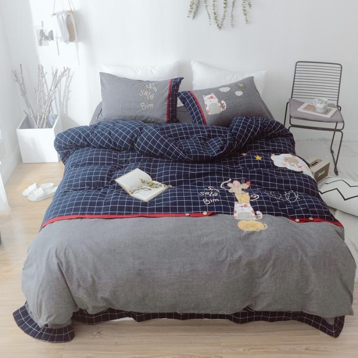 91家纺网 家纺一手货源 找家纺 木堇 2020新款全棉水洗棉工艺款四件套 猫和老鼠