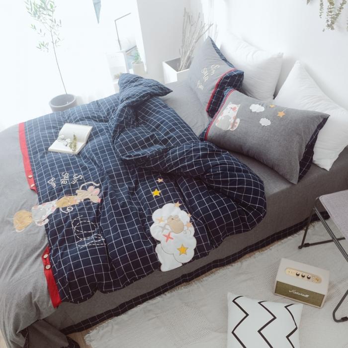 91家纺网 家纺一手货源 找家纺 木堇 2020新款全棉水洗棉工艺款四件套 猫和老鼠