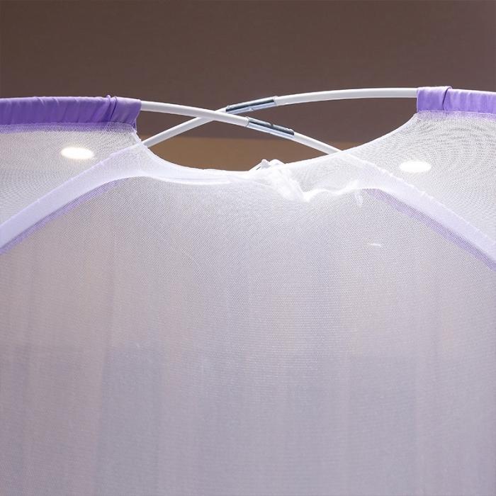 91家纺网 家纺一手货源 找家纺 博诺蚊帐 2021新款加高防蚊魔术蚊帐 可爱猫咪-紫