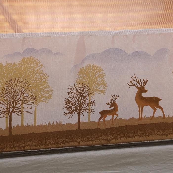 91家纺网 家纺一手货源 找家纺 博诺蚊帐 2021新款加高防蚊魔术蚊帐 麋鹿森林