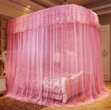 91家纺网 家纺一手货源 找家纺 爱妮灵蚊帐 2020新款伸缩蚊帐-百年好合系列 玉色