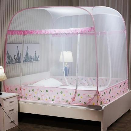 91家纺网 家纺一手货源 找家纺 爱妮灵蚊帐 2020新款免安装蚊帐 粉色