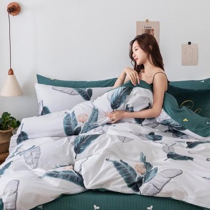 91家纺网 家纺一手货源 找家纺 HL原创 2020春夏新款13070全棉四件套 秋风