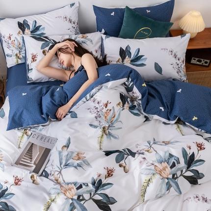 91家纺网 家纺一手货源 找家纺 HL原创 2020春夏新款13070全棉四件套 静待花开