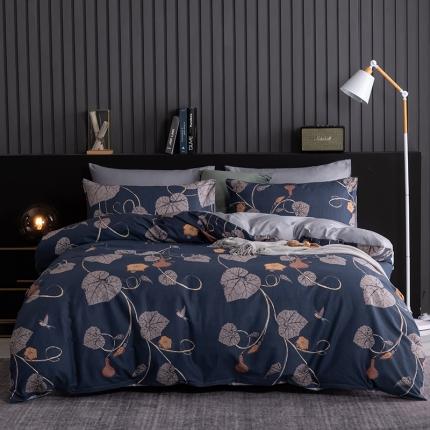 91家纺网 家纺一手货源 找家纺 HL原创 2020春夏新款13070全棉四件套 瑾年叶影