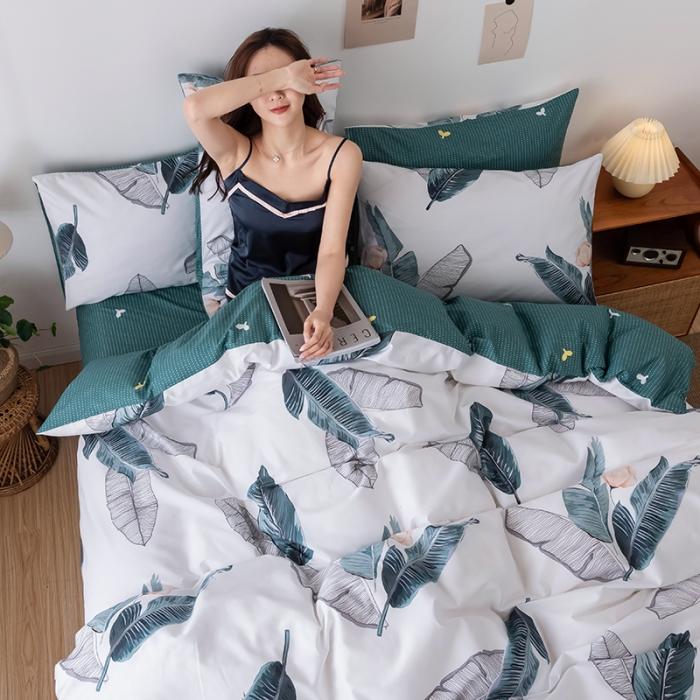 91家纺网 家纺一手货源 找家纺 HL原创 2020春夏新款13070全棉四件套 秋风