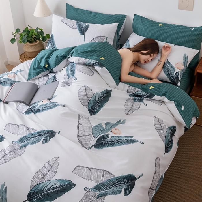 91家纺网 家纺一手货源 找家纺 HL原创 2020春夏新款13070全棉四件套 秋风