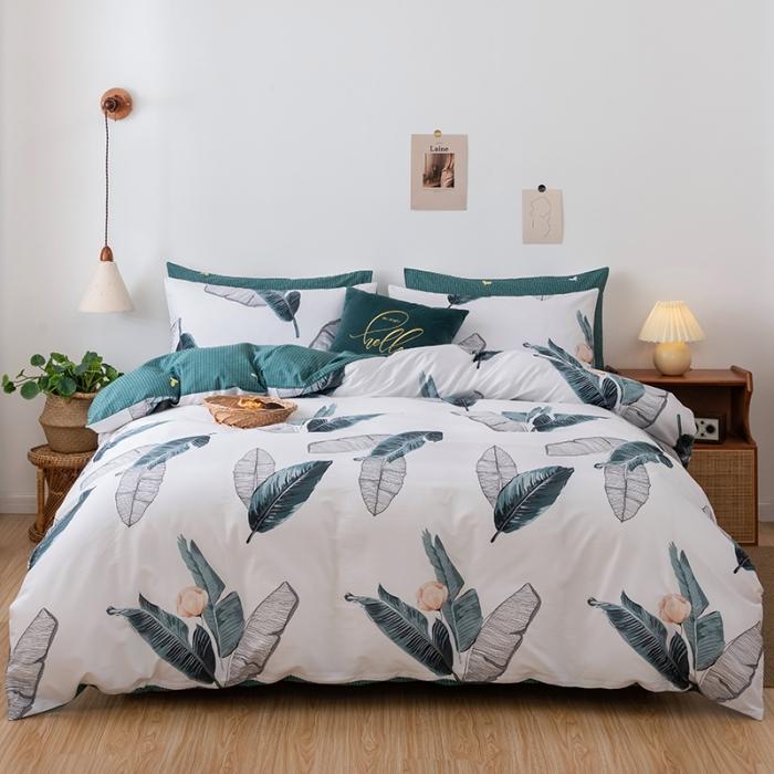 91家纺网 家纺一手货源 找家纺 HL原创 2020春夏新款13070全棉四件套 秋风