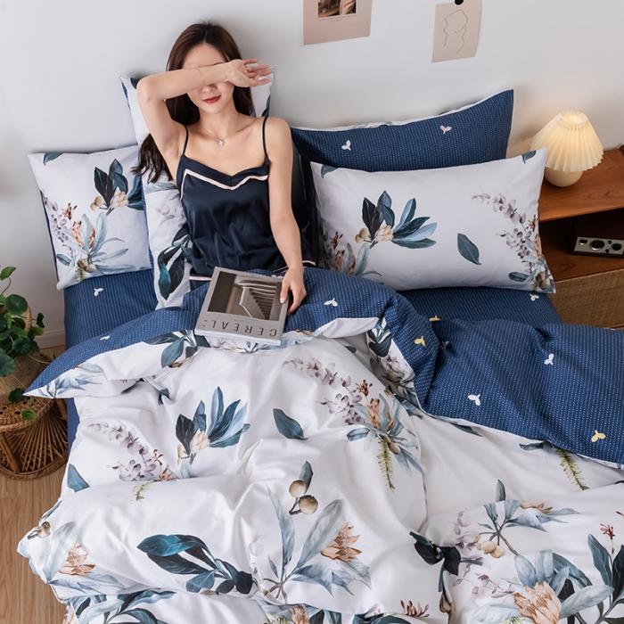 91家纺网 家纺一手货源 找家纺 HL原创 2020春夏新款13070全棉四件套 静待花开